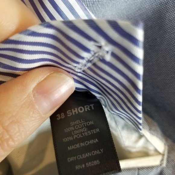 Express Mens 38S Light Blue Long Sleeves Slim Fit - Picture 8 of 9